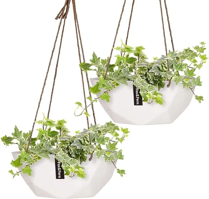 Blumfeldt Laren Blumenampel Ø28Cm Weiß (2Er-Set)