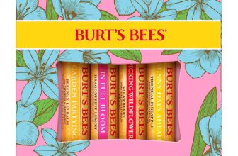 Burt's Bees Lippenbalsam Geschenkset (Bienenwachs, Erdbeere, Tropische Ananas, Drachenfrucht Zitrone, In voller Blüte)