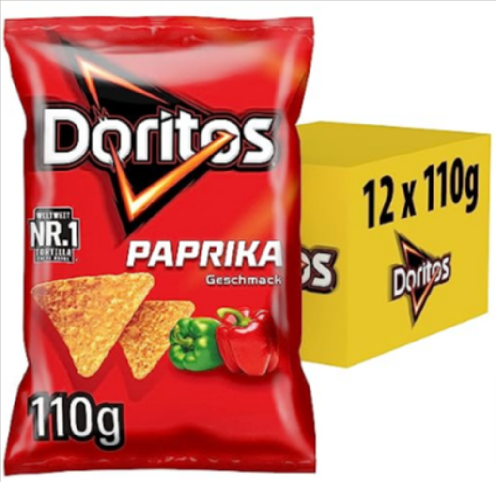 Doritos Paprika Tortilla Nachos Mit Paprika Geschmack Herzhafter Snack Zum Knabbern Aus Mais X G Amazon De Lebensmittel Getränke