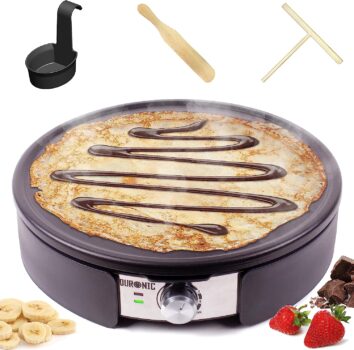 Duronic PM Crêpes Maker XXL Crêpesmaker cm mit Antihaftplatte ( Watt, Crepe Maker inkl. Zubehör)