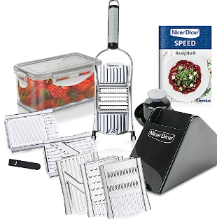 Genius Nicer Dicer Speed Deluxe-Set 13-teilig Handhobel V-Hobel für 29,95 € (Prime) statt 59,99 €