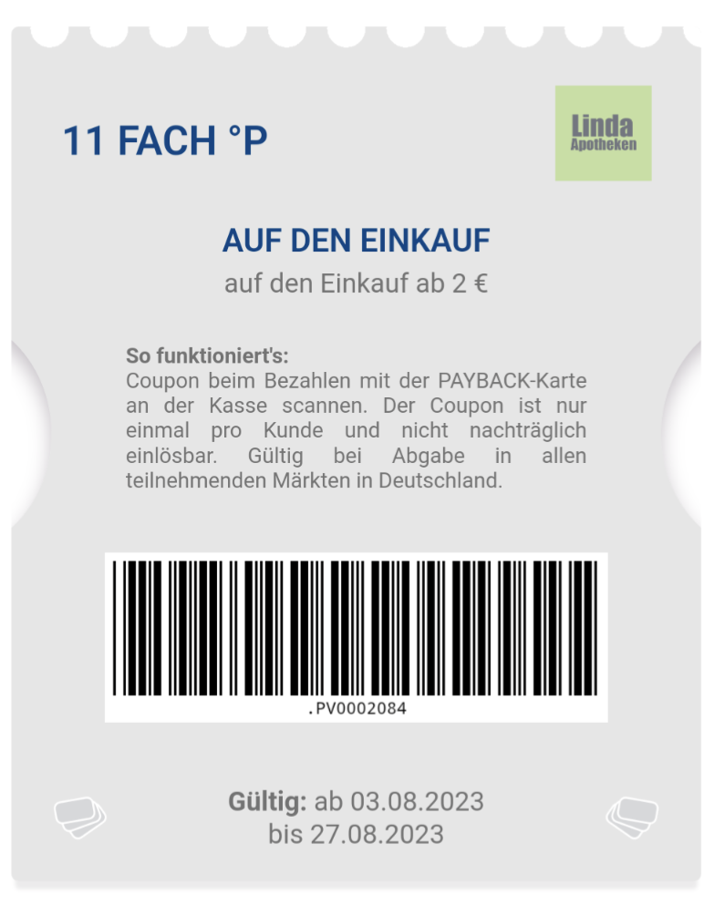 Linda Apotheken 11-Fach Payback Punkte