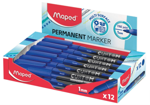 Maped Custom Permanentmarker feine Spitze mm Blau Stück Amazon de Bürobedarf Schreibwaren