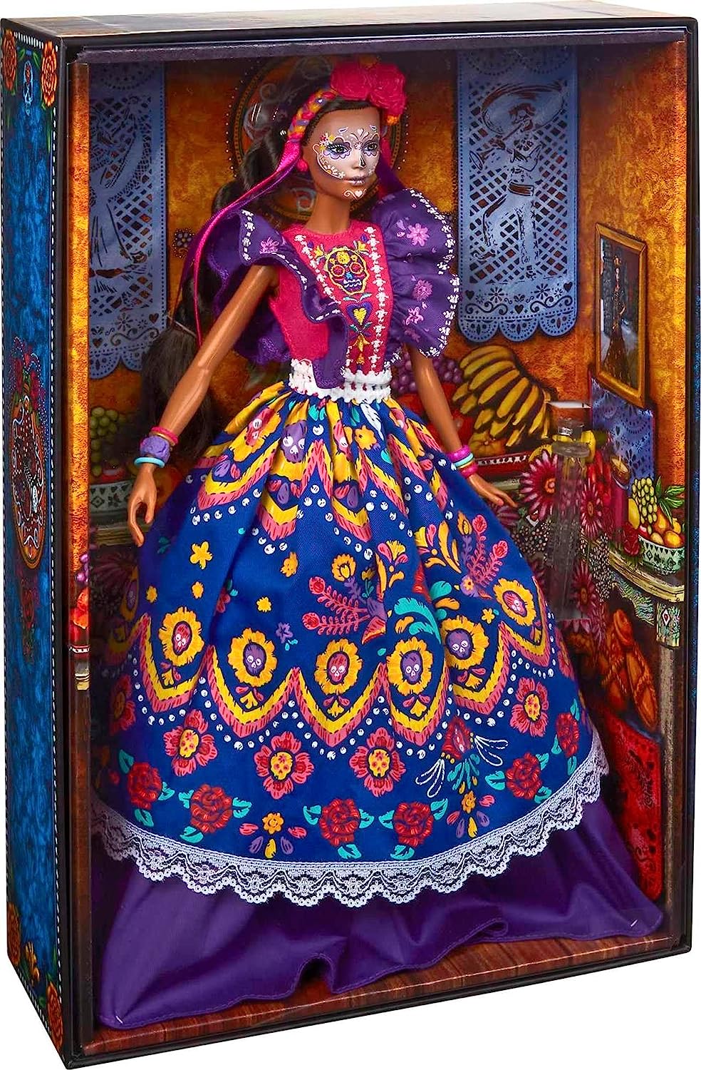 Mattel Barbie Día De Muertos (Sammler )Puppe Mit Traditionellem Rüschenkleid