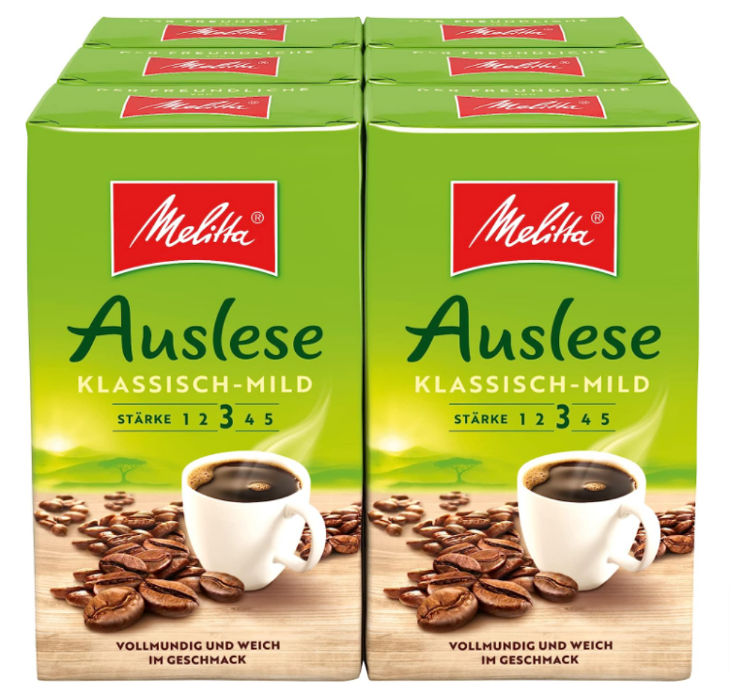 Melitta Auslese Klassisch Mild Filter Kaffee 6er Pack 6 X 500g Ab 23 74 Inkl Prime Versand