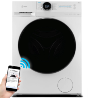 Midea MFWWB A Waschmaschine KG U min A Leiser effizienter Inverter Motor Wasserschutzsystem Steam Care Nachlegefunktion APP Steuerung AquaStop Weiß Amazon de Elektro Großgeräte