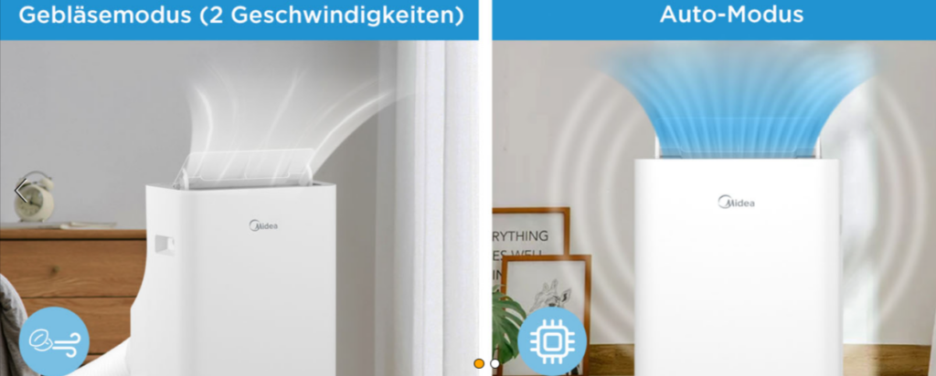 Midea Mobiles Klimagerät Silent Cool Pro Btu Kw Kühlen Ventilieren Entfeuchten Raumgröße Bis M³ ㎡ Mobile Klimaanlage Mit Abluftschlauch Amazon De Garten