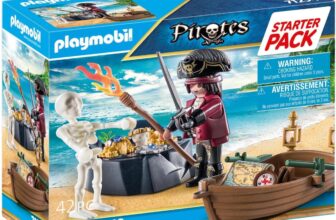 PLAYMOBIL Pirates Pirat mit Ruderboot und Schatzinsel