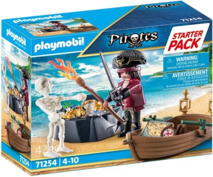 PLAYMOBIL Pirates Pirat mit Ruderboot und Schatzinsel