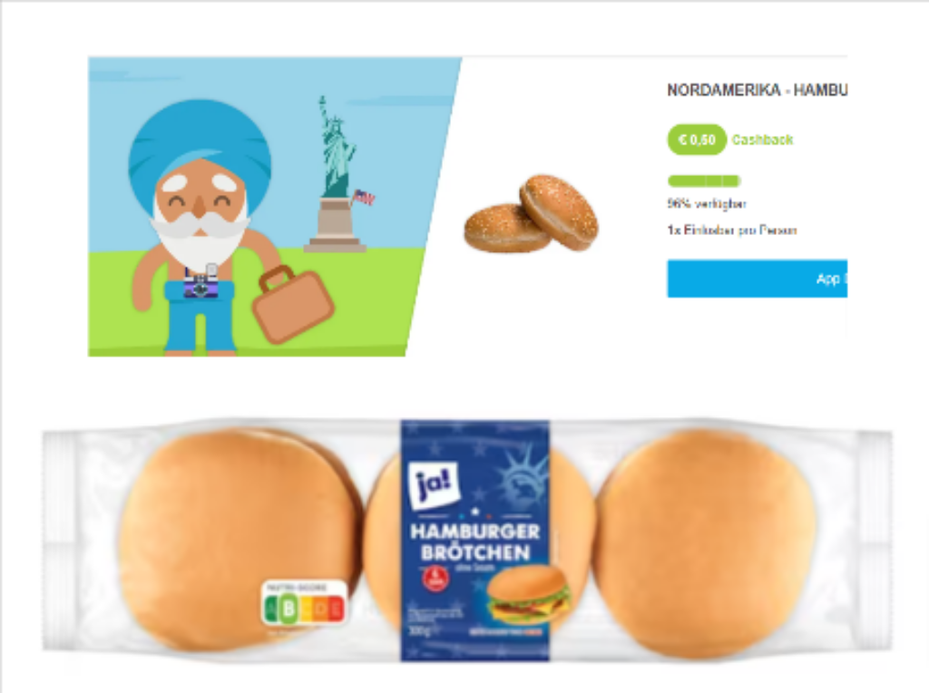 Rewe Ja Hamburger Brötchen Stück G