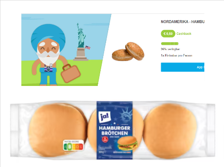 Hamburger Buns 6 Stück 300g für 0,49€ [REWE+ Marktguru]