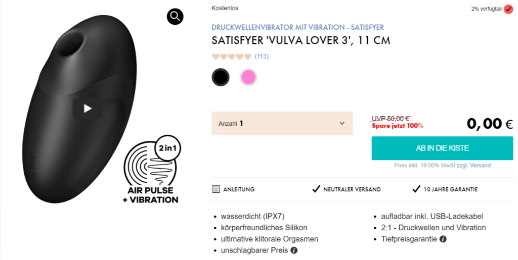Satisfyer Vulva Lover 3 Druckwellenvibrator