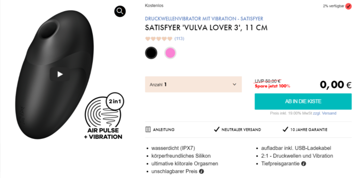 Satisfyer Vulva Lover Druckwellenvibrator