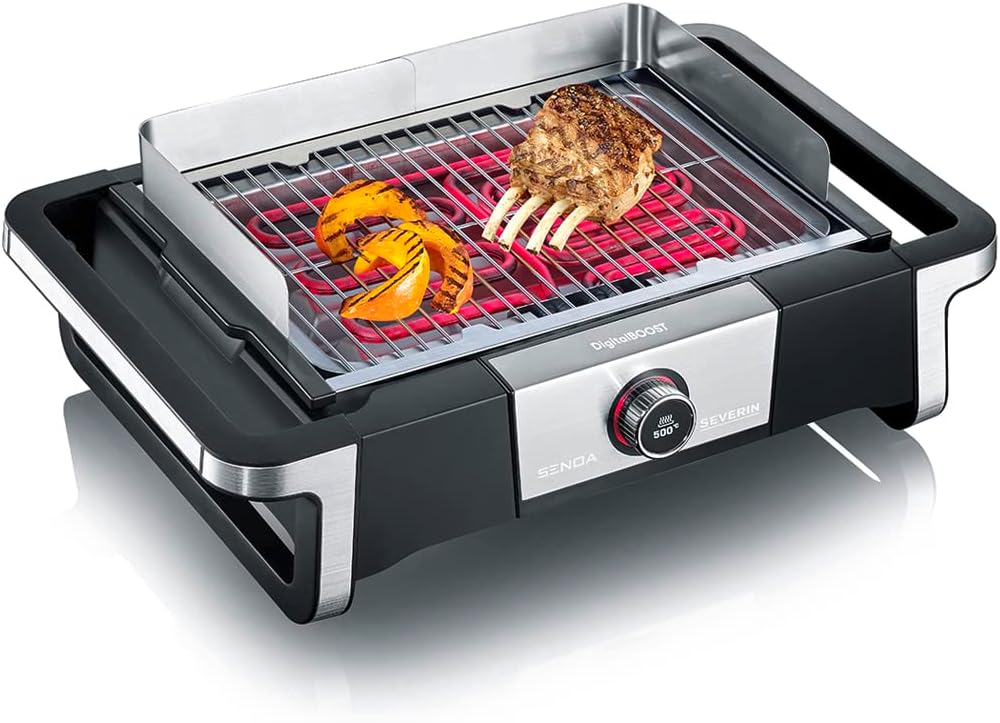 Severin Senoa Tischgrill Digitalboost (Für Drinnen Und Draußen, Grillstart Bis °C)