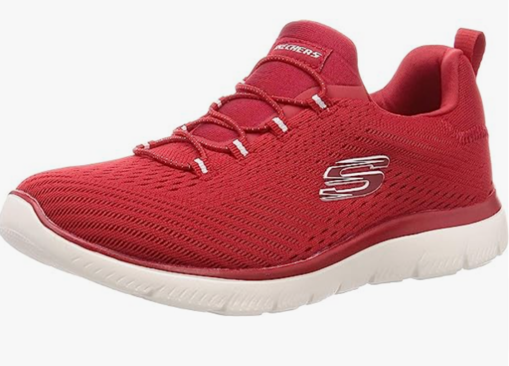 Skechers Damen Summits Fast Attraction Sneakers Red Mesh White Trim Eu Amazon De Fashion