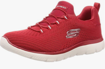 Skechers Damen Summits Fast Attraction Sneakers Red Mesh White Trim EU Amazon de Fashion