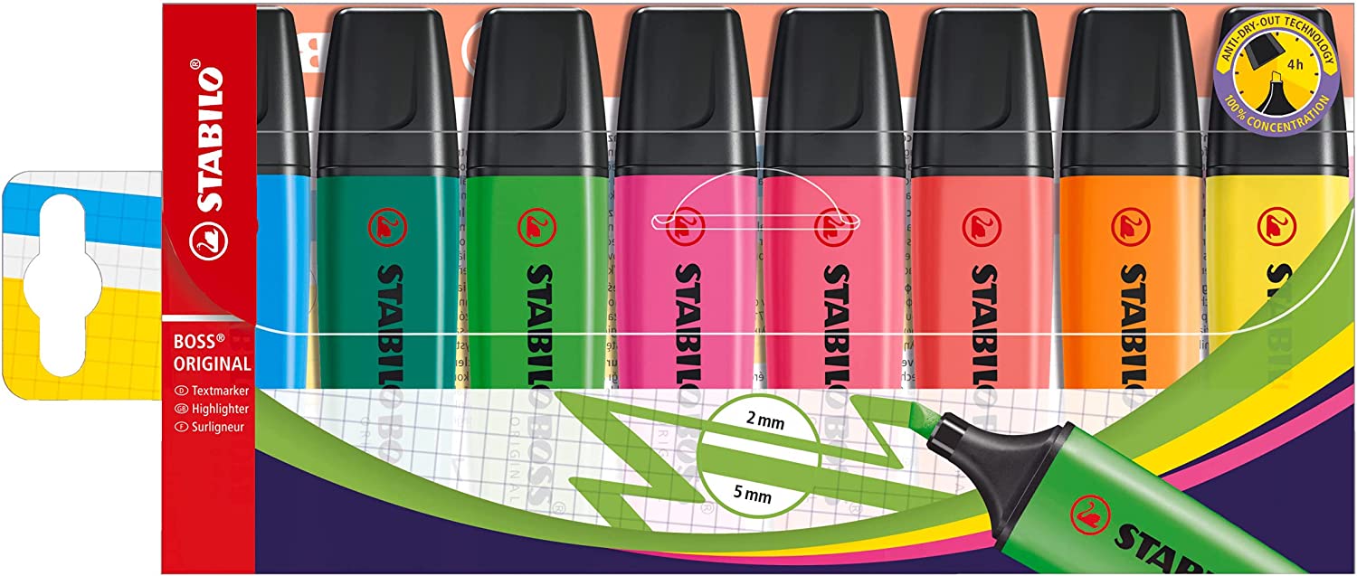 Textmarker Stabilo Boss Original Er Pack Mit Verschiedenen Farben