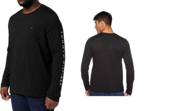 Tommy Hilfiger Herren Langarmshirt Tommy Logo Baumwolle (Gr. S – M & 2XL – 3XL) für 29,00 € inkl. Prime-Versand (statt 42,36 €)