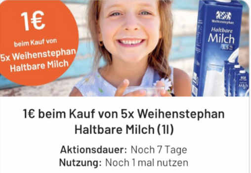 Weihenstephan Milch für € mit Smhaggle Packungen