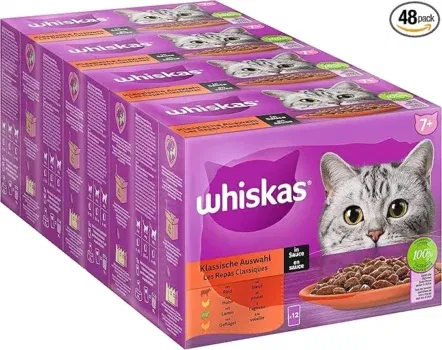 Whiskas 7+ Katzenfutter Klassische Auswahl in Sauce