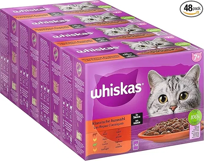 Whiskas 7+ Katzenfutter Klassische Auswahl In Sauce