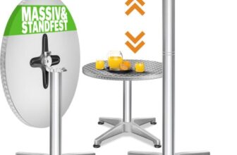 casaria Stehtisch 2er-Set (Silber Alu Ø60cm, höhenverstellbar) für 67,45€ inkl. Versand