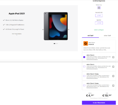 Apple iPad + otelo Classic mit GB LTE