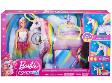 Barbie Dreamtopia Magisches Zauberlicht Einhorn mit Puppe