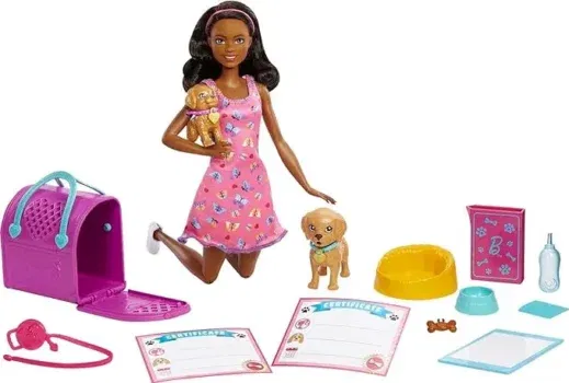 Barbie HKD87 - Puppe & Welpenadoption-Spielset