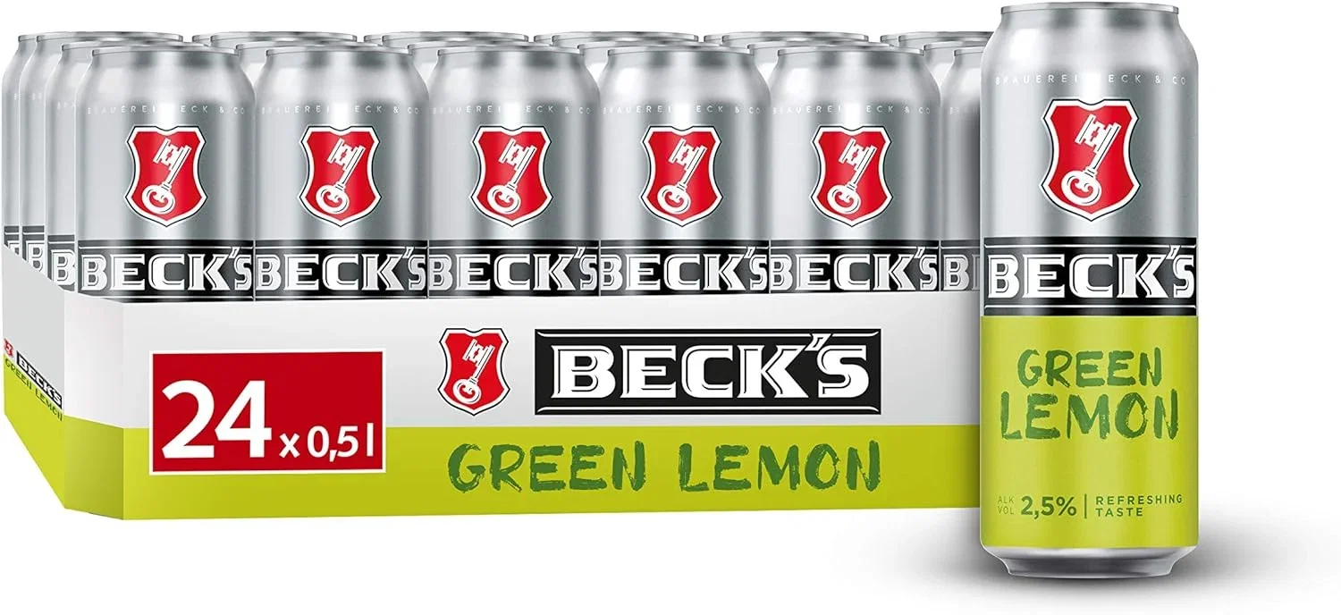 BECK’S Green Lemon Dosenbier Biermischgetränk 24 Pack (2,5 % Vol., 24 x 0.5 l Dose)