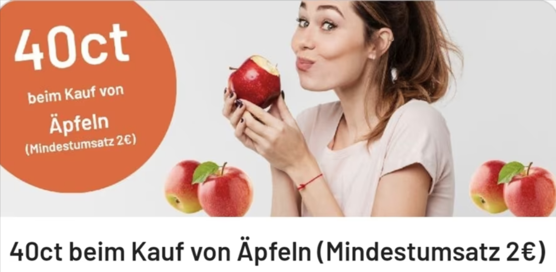 smhaggle: 0,40 Cashback auf Äpfel 🍎 (2 € Mindestumsatz)