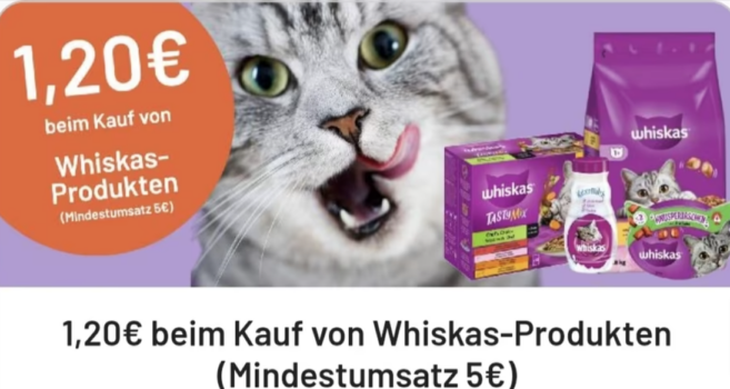 Cashback auf Whiskas Produkte