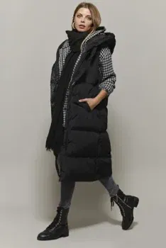 Cool & Sexy Puffer Weste in Schwarz