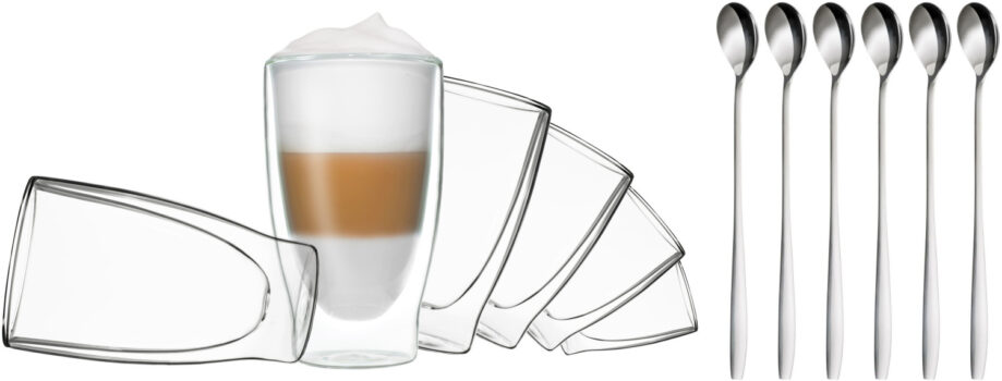 DUOS Latte Macchiato Gläser Doppelwandig x ml + x Löffel