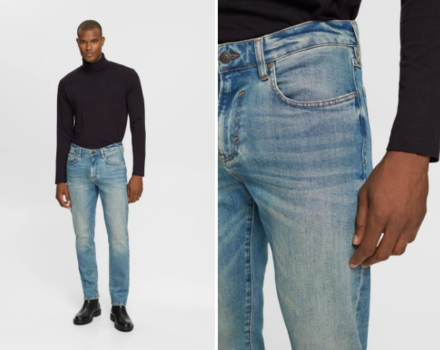 ESPRIT Slim Jeans im Stonewashed Look aus Organic Cotton in unserem Online Shop