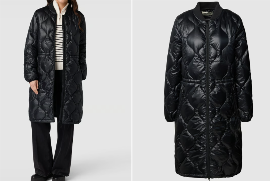 Esprit Steppmantel mit Strukturmuster in Schwarz für 44,99 € inkl. Versand (statt 92€)