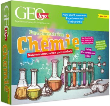 FRANZIS GEOlino Experimentierbox Chemie, Experimentierkasten inkl. Laborausrüstung (für Kinder ab Jahren)