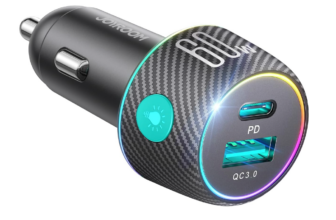 JOYROOM W Zigarettenanzünder USB C Adapter, KFZ Ladegerät USB C mit Port Schnellladung, Car Char