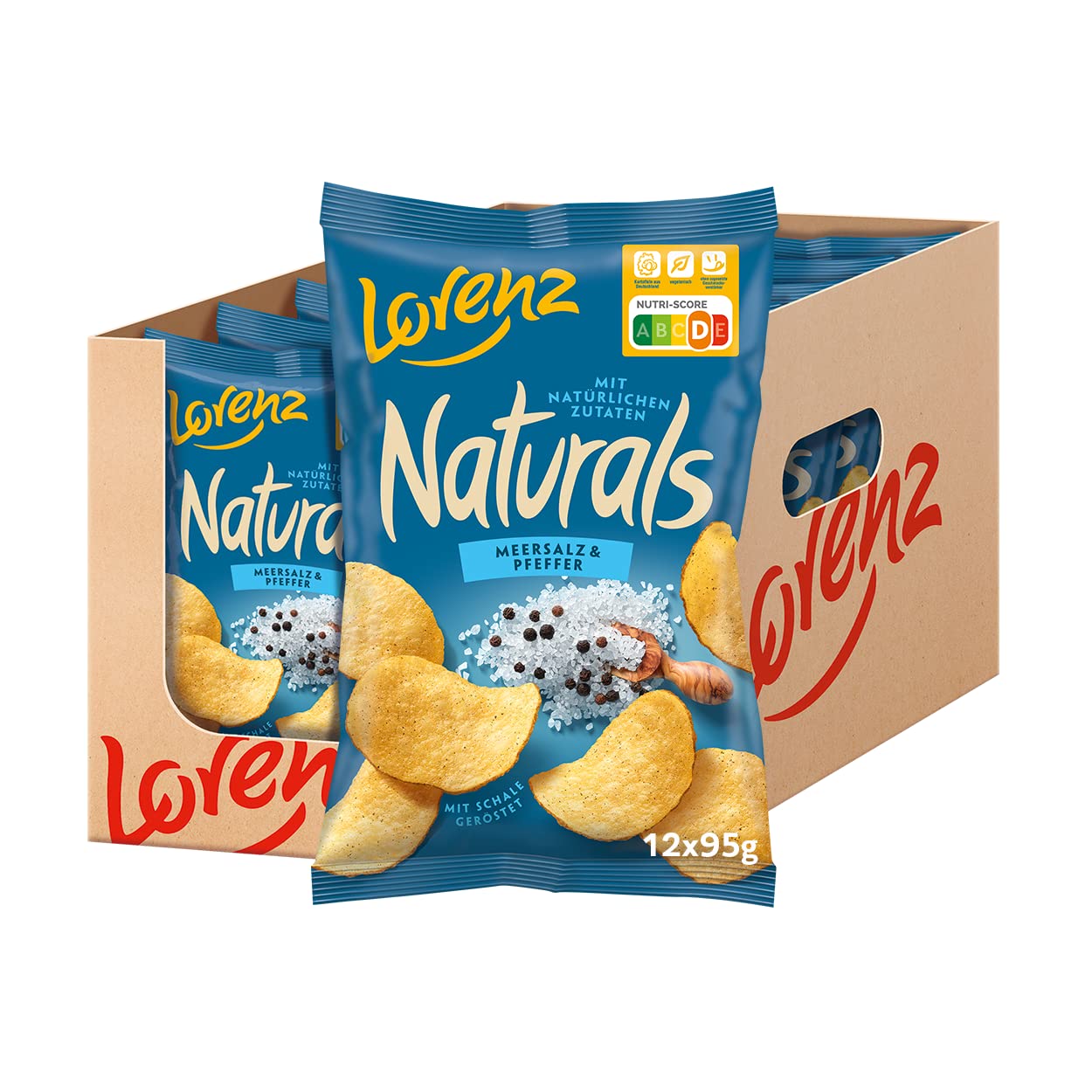 Lorenz Snack World Naturals Meersalz und Pfeffer 12er Pack (12 x 95 g) ab 14,30 € inkl. Prime-Versand