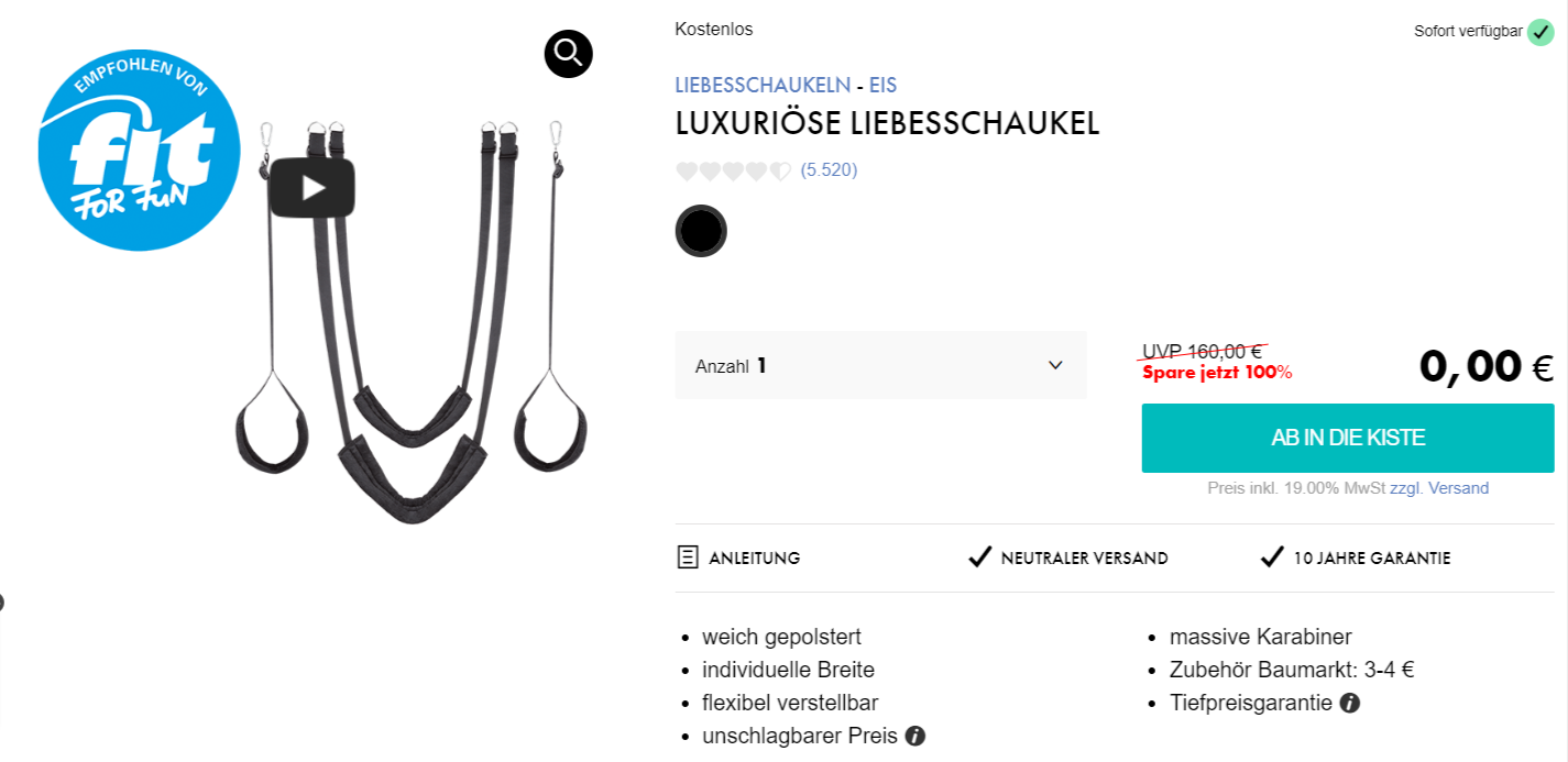 Luxuriöse Liebesschaukel