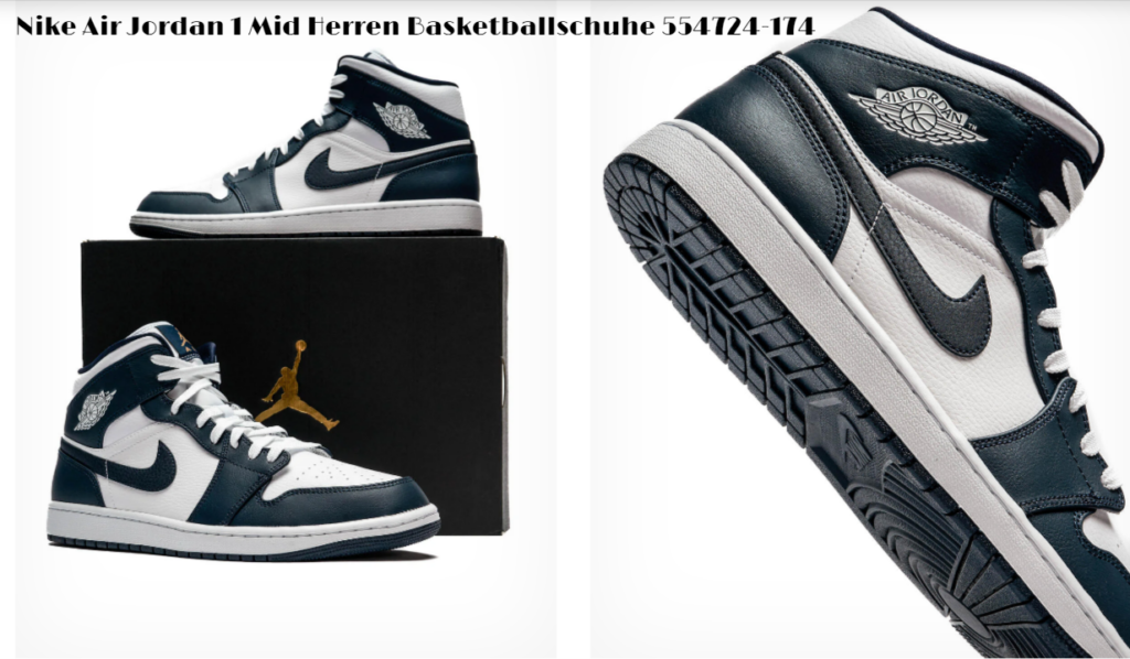 Nike Air Jordan 1 Mid Herren Basketballschuhe 554724-174