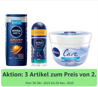 Amazon Nivea 3-für2-Aktion: Günstiges Artikel gratis erhalten
