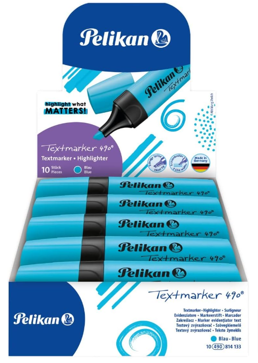 Pelikan Textmarker Leuchtblau Stück In Faltschachtel Amazon De Bürobedarf Schreibwaren