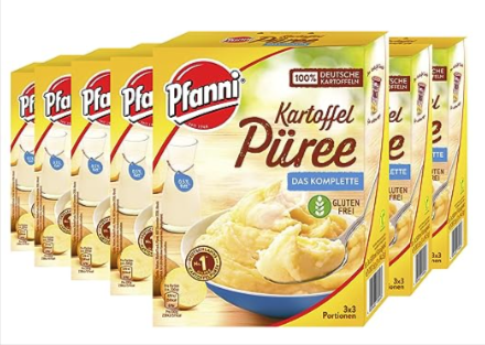 Pfanni Kartoffelpüree mit entrahmter Milch,7 x 3×3 Portionen (7 x 1500ml) für 7,12 € (Prime) statt 14,00 €