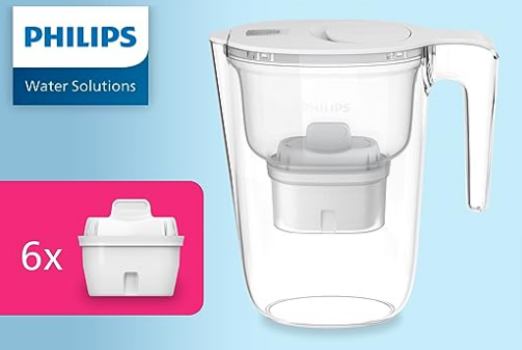 Philips Wasserfilterkanne Micro X Clean Ersatzfilterkartuschen schneller Durchfluss Weiß Liter elektronischer Timer Amazon de Küche Haushalt Wohnen