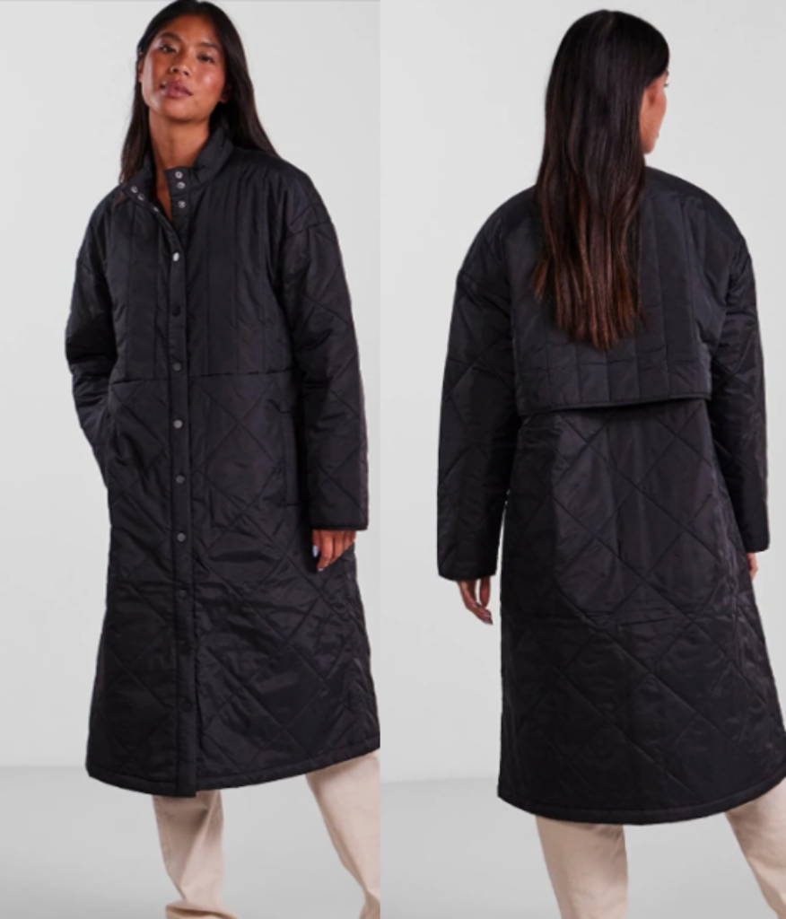 Pieces Winterjacke Schwarz Zweireihig Trendyol ()