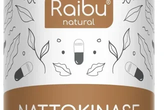 Flasche Raibu Natural Nattokinase mit 240 Kapseln, vegan und geprüfter Qualität