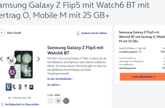 Samsung Galaxy Z Flip + Samsung Watch BT + Mobile M mit GB+