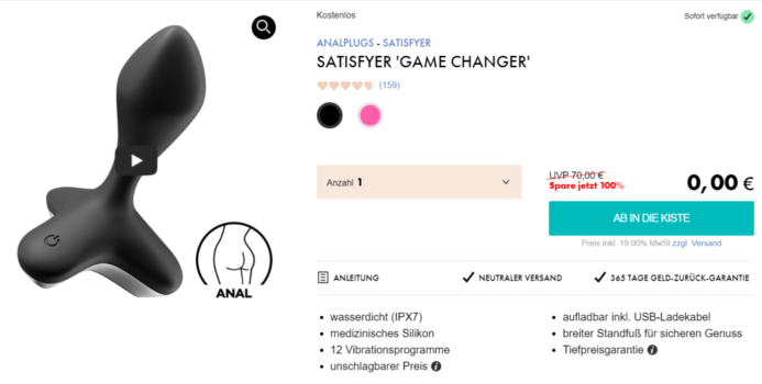 Satisfyer Game Chnage Analplug