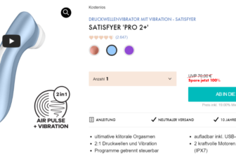 Satisfyer Pro 2+ Druckwellenvibrator mit Vibration